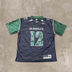 Under Armour Hawaii Warriors #12 Mesh Jersey, Black/Green - Size MD
